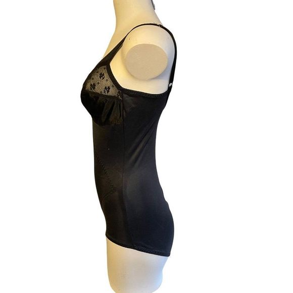 Vintage Dominique Black Unlined Wire Free Seamed Firm Control Body Briefer 34C - Picture 3 of 7